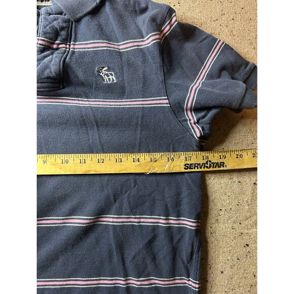 Vintage Abercrombie & Fitch Y2K Muscle Polo Shirt Men’s Medium – Gray Blue Pink - Picture 4 of 8